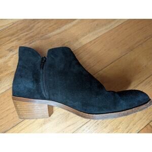 Vero Cuoio Women's Black Suede Ankle Boots Block Heel Made in Italy Size 9